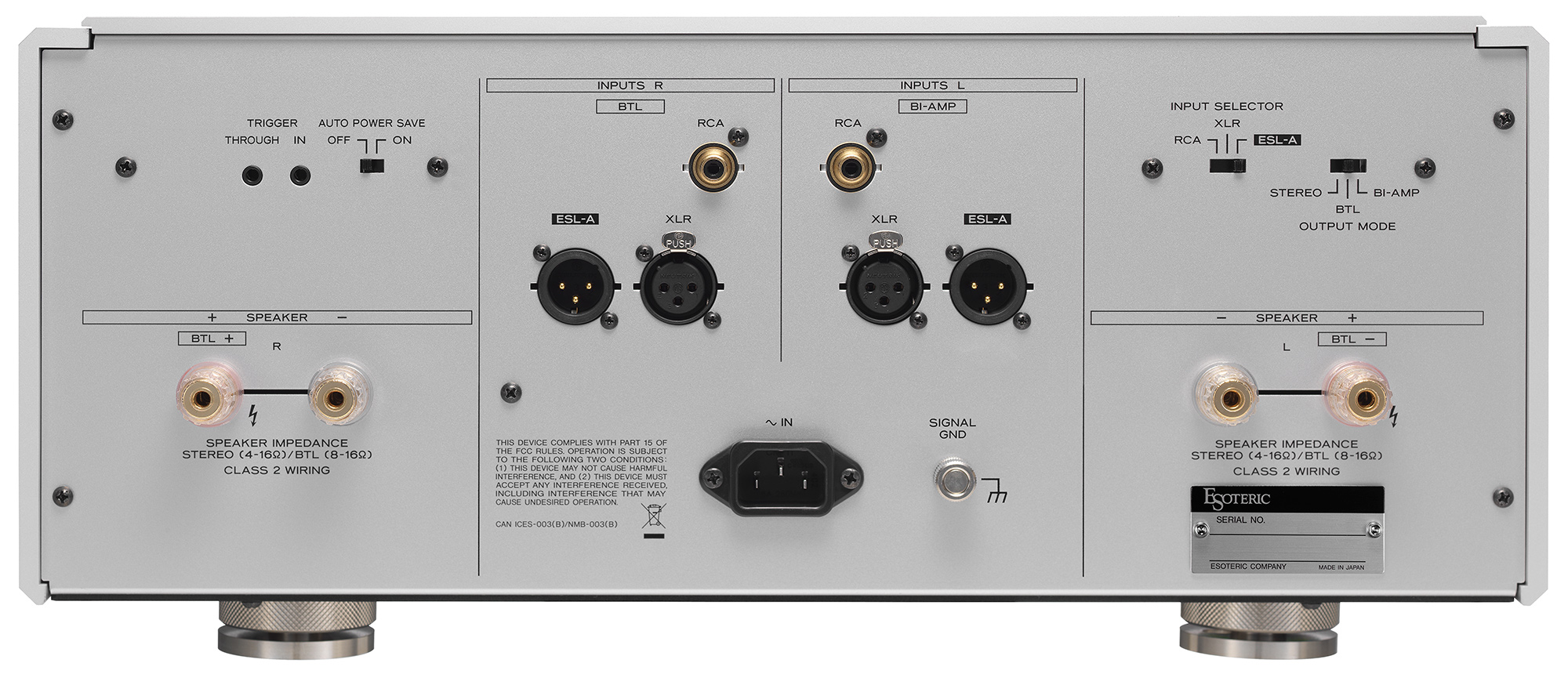 Esoteric S-05 Stereo Power Amplifier Made In Japan S-05_rear_narrow